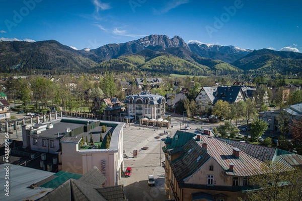 Obraz Zakopane, Plac Niepodległości z drona