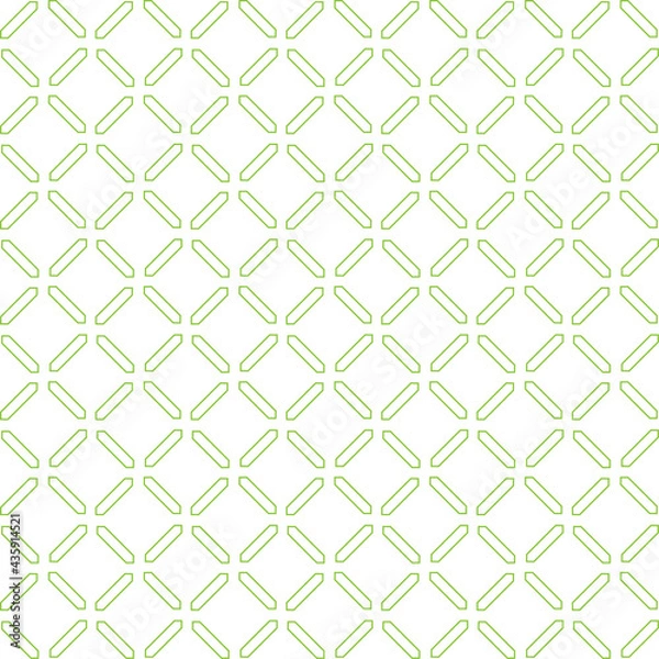 Obraz Simple seamless pattern made with lines, X cross geometric pattern, shapes with green color, white background