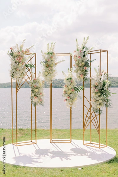 Fototapeta wedding ceremony area near the river