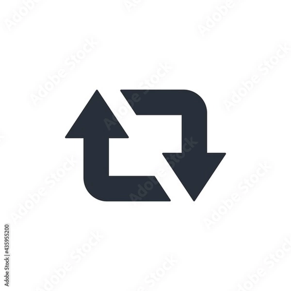 Obraz Retweet arrows symbol. Vector icon isolated on white background.