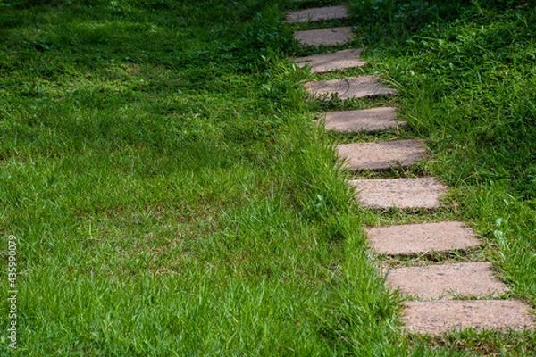 Obraz square cement walkway on grass