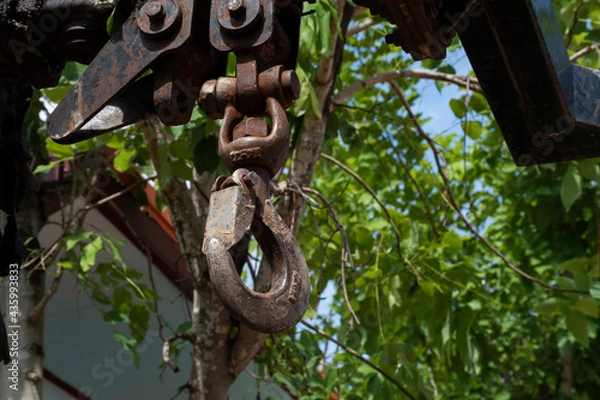 Obraz large metal hook for lifting heavy objects