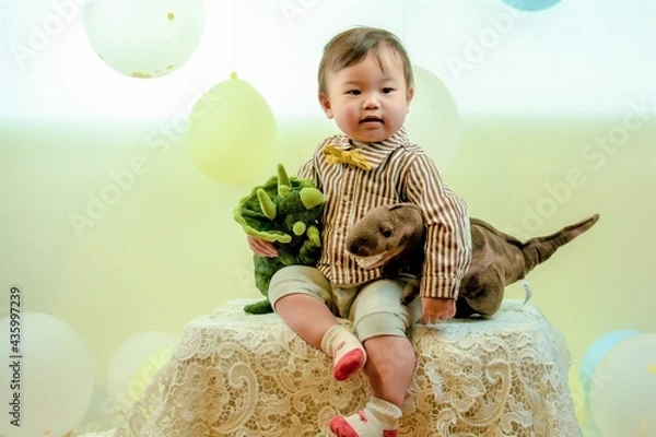 Obraz 恐竜と男の子