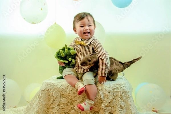 Obraz 恐竜と男の子