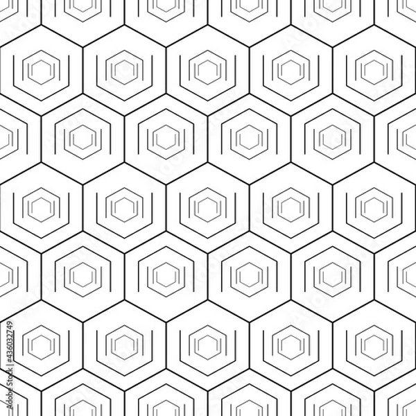 Fototapeta The pattern is made of hexagons on a white background. 