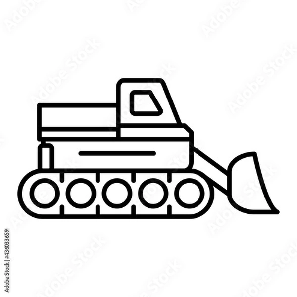 Fototapeta Vector Snow Truck Outline Icon Design