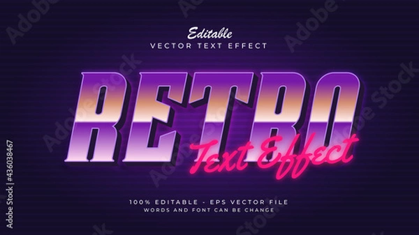 Fototapeta Vintage style distorted holographic glitch text effect style, holographic retro 80's background template