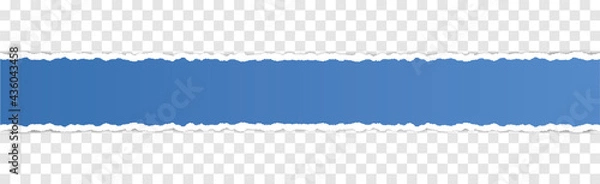 Fototapeta blue vector torn paper with ripped edges with space for your text