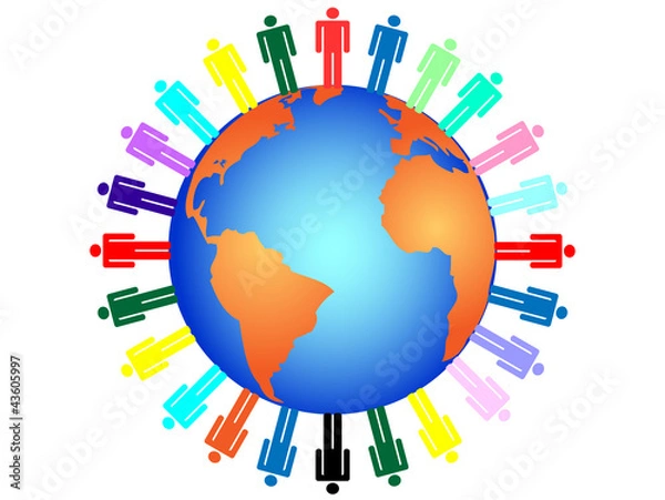 Fototapeta colorful planet business connection