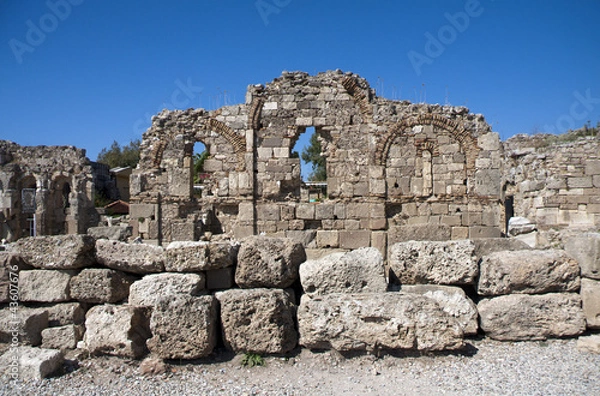 Fototapeta Ancient Greek Ruins, Side, Turkey