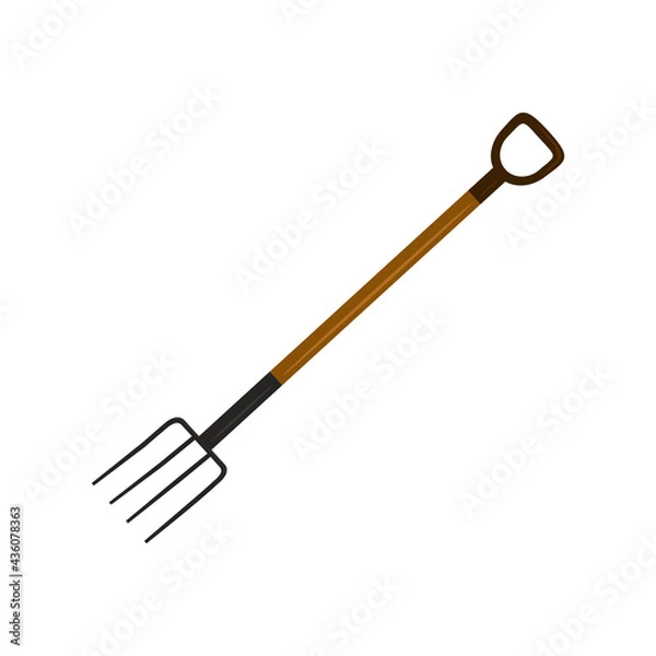 Fototapeta Pitchfork illustration isolated on white background. Garden tool icon.