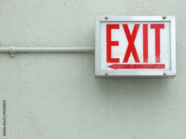 Fototapeta Red exit sign