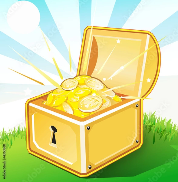 Obraz Treasure box on the grass