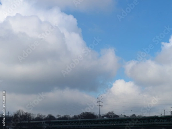 Obraz White clouds on the blue sky