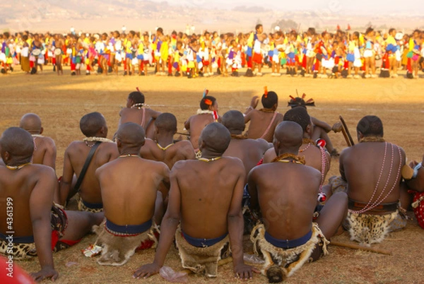 Obraz Suazi men during Reed Dance 2007