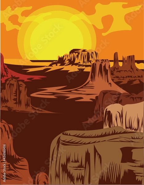 Obraz 2 d wild west background · old west vector