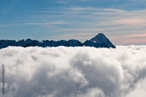 Obraz Krivan, the national mountain of Slovaks. Tatra Mountains Poland, Tatra Mountains Slovakia, clouds, sea of clouds.