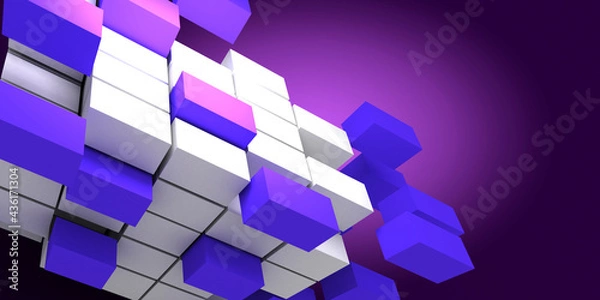 Obraz 3D abstract background cubes. 3d illustration