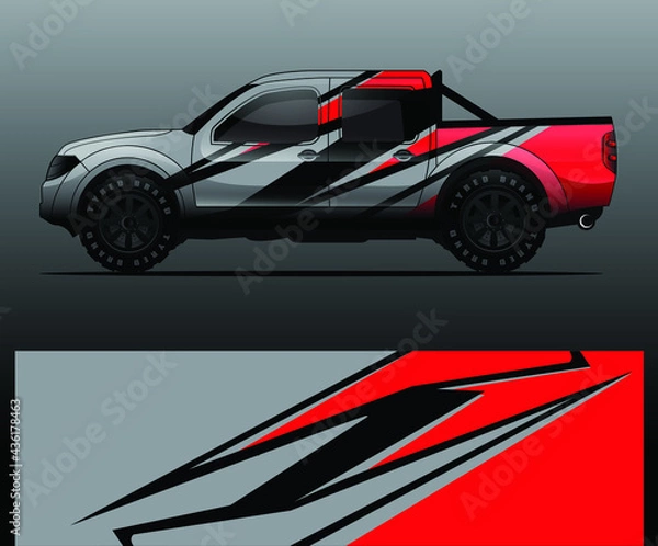 Obraz Truck decal graphic wrap vector, abstract background