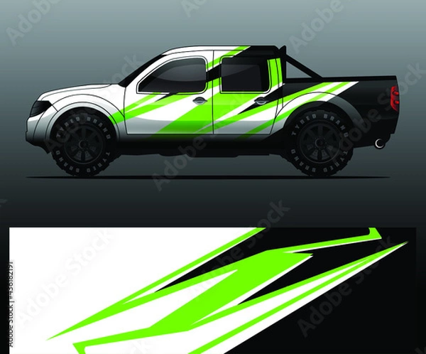 Obraz Truck decal graphic wrap vector, abstract background