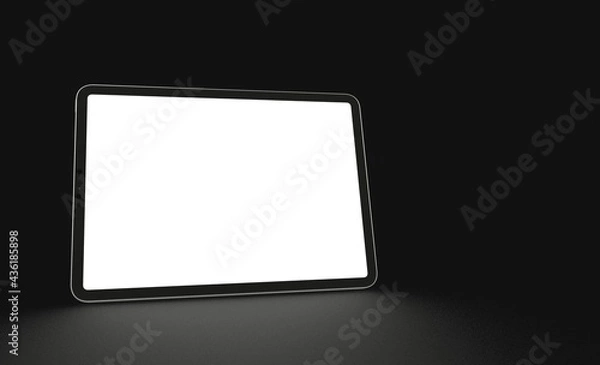 Obraz Tablet 3d computer with blank screen illustration