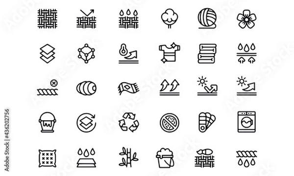Fototapeta fabric technology icon set vector design 