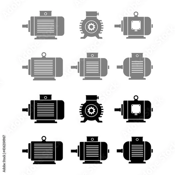 Obraz Electric motor vector icons on white background