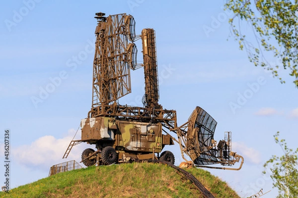 Obraz Military mobile radar on the hill