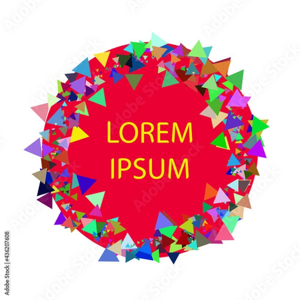 Obraz round frame made of multicolored triangles