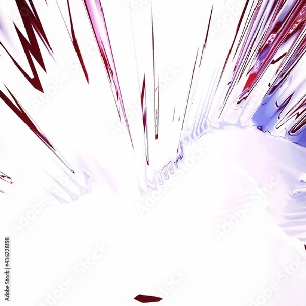 Fototapeta Background of glitch manipulations with 3D effect. Abstract flow of crystals  on white background. It can be used for web design and visualization of music