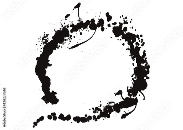 Fototapeta 墨で描いた丸素材