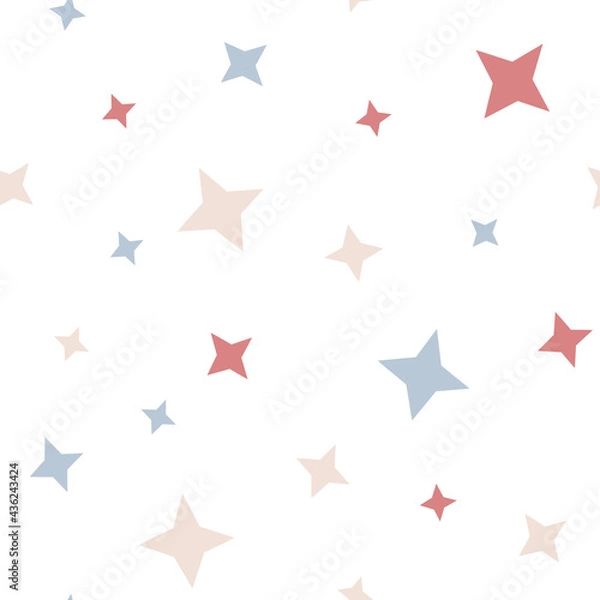 Fototapeta Geometric seamless vector pattern. Colorful abstract repeatable background for cover design, prints and fabric. Modern vector illustration with abstract shapes and figures in bright colors