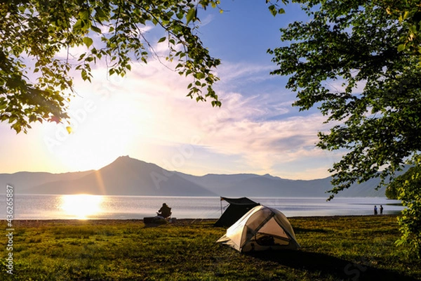 Obraz ソロキャンプの朝