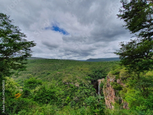 Obraz landscape with clouds, begin mosquito waterfall