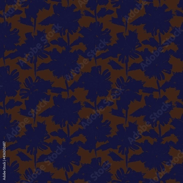 Obraz Brown Floral Brush strokes Seamless Pattern Background