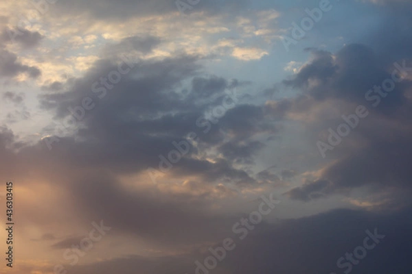 Fototapeta Sky with clouds at sunset