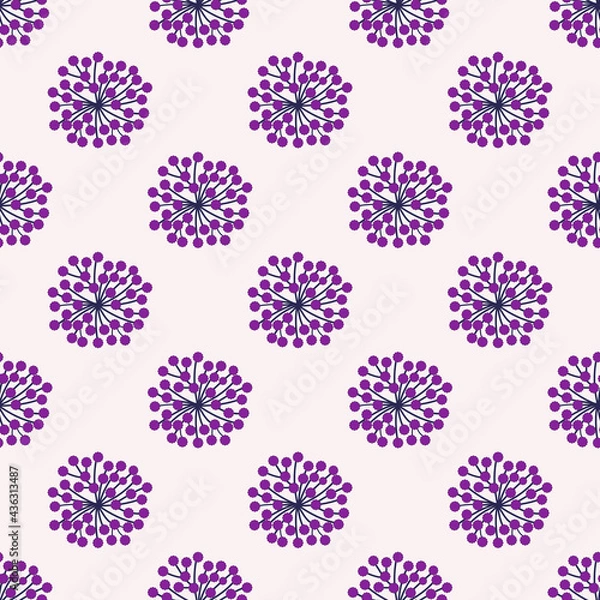 Obraz Purple flower pattern picture  Pink background