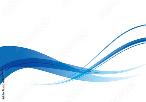 Fototapeta 白地にシンプルな青の曲線の背景イメージイラスト素材