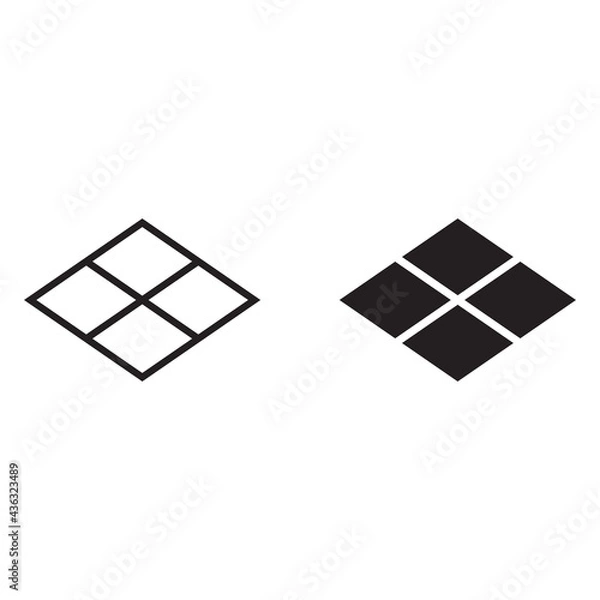Fototapeta Tile floor material vector icon