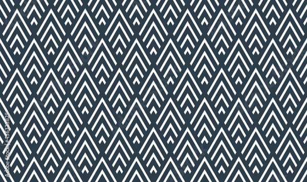 Fototapeta Rhombuses seamless geometric vector pattern, rhomb simple black and white wallpaper background, regular tile design picture.