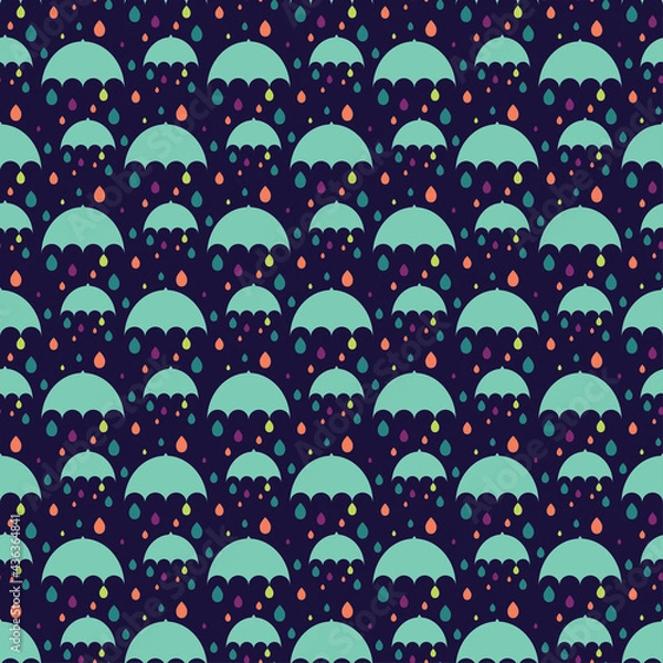 Fototapeta Umbrellas - seamless pattern, repeat pattern