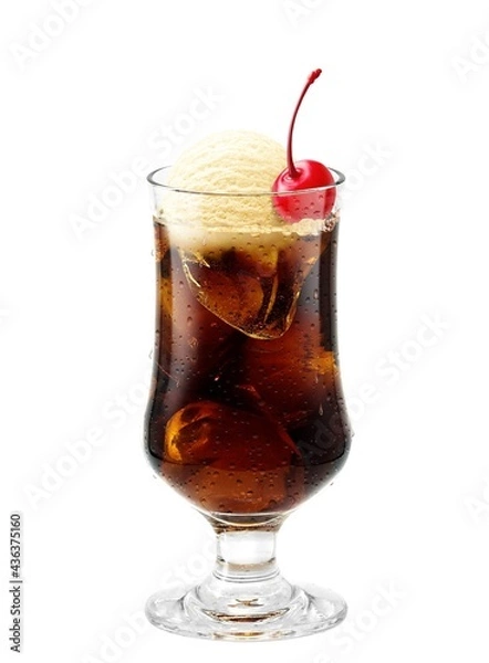 Fototapeta フロートグラス コーヒーフロート イラスト リアル 汗