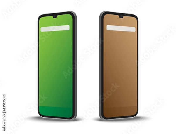 Obraz Smartphone display with green and brown screen