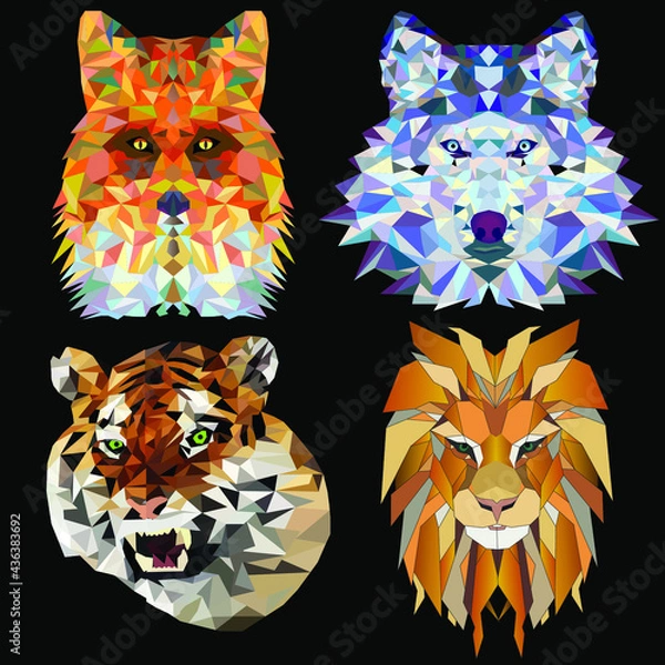 Fototapeta tiger head vector