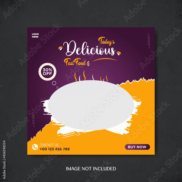 Obraz Delicious Food Social Media Promotion Post Design - Social Media Design Template -  Instagram Post Stories Design