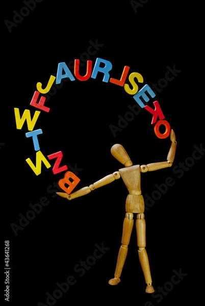 Obraz Buchstaben-Jongleur, h.