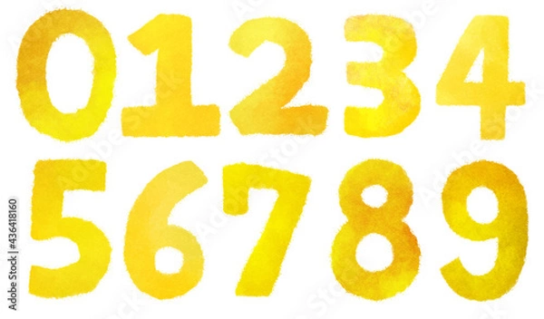 Obraz 数字　黄色　金　イラスト