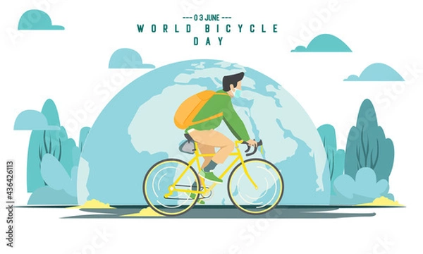 Obraz flat design world bicycle day illustration