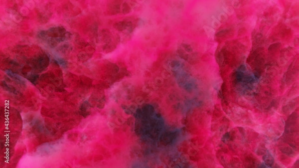 Fototapeta 3D rendering of red-grey colorful nebula and cosmic dust in a distant galaxy.