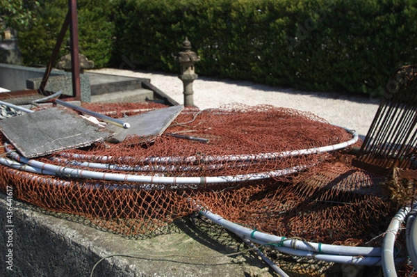 Obraz 漁網ネットが干してある